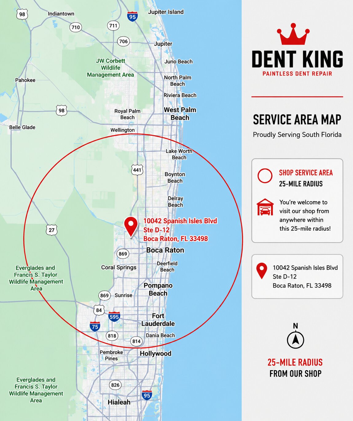 Dent King shop location and service area